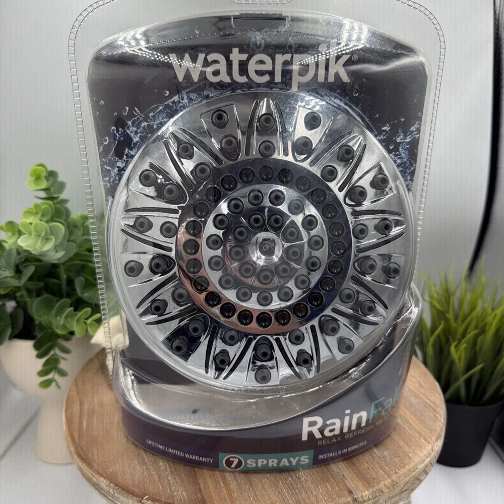 Waterpik Chrome 7 Mode RainFall+ Rain Shower Head. Shower Head